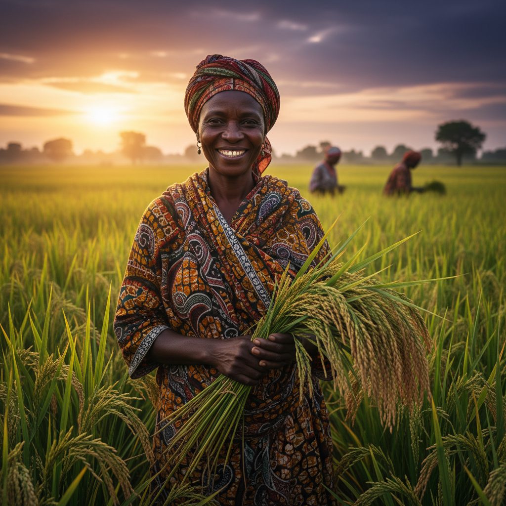 African rice farmer